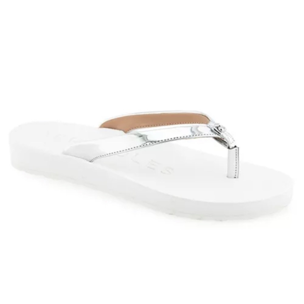 BNWT, Sz. 10 AEROSOLES Silver and White Sandals